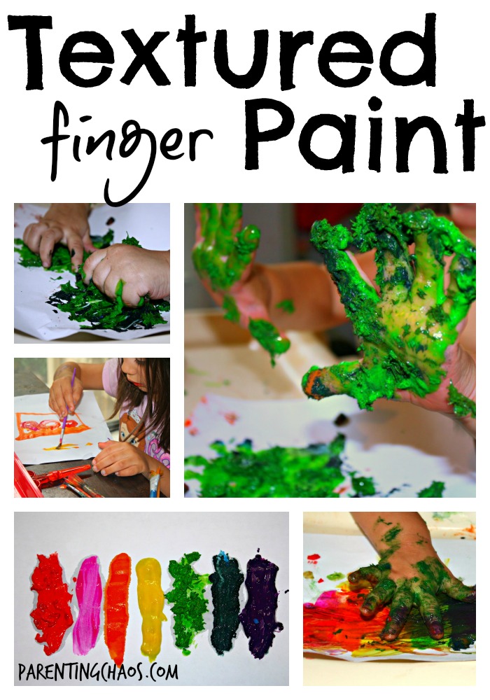 home made textured finger paints
