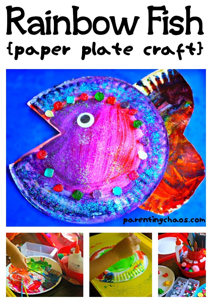 rainbow fish paper plate craft